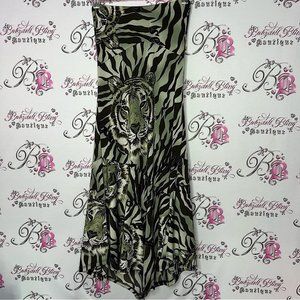 🐯Question and answer dress tiger green jungle print with shimmer sparkly 🐯